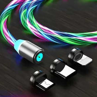 Fast 3 in 1 Multiple Pin With LED Light Magnetic Charging Charging Pad - Assorted color