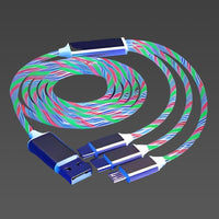 Fast 3 in 1 Multiple Pin With LED Light Magnetic Charging Charging Pad - Assorted color