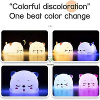 Cute Cat Animal Silicone Baby Night Light
